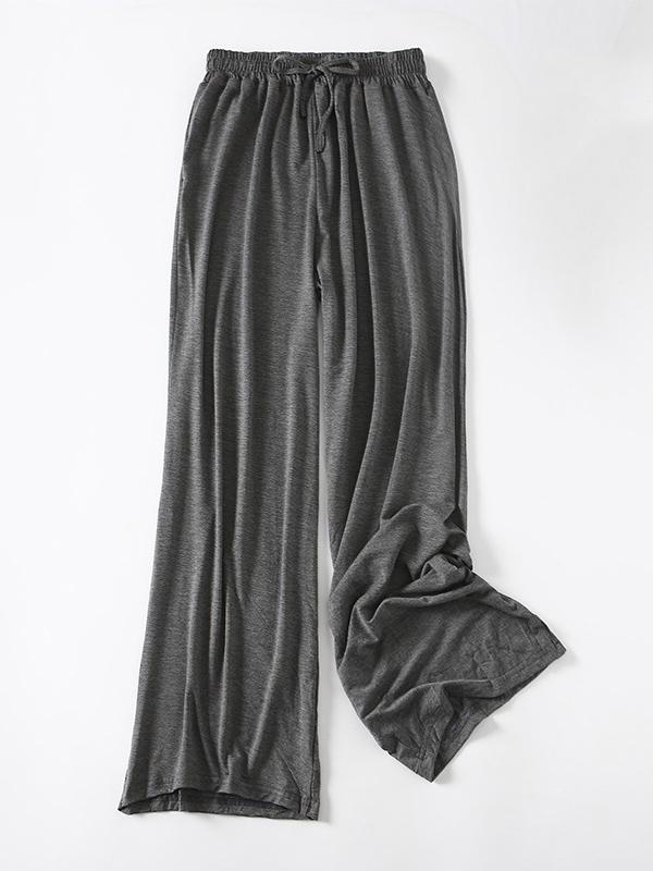 Rarove-Comfortable Drawstring Solid Color Loose Pants