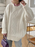 Rarove-Original Casual Loose Round-Neck Long Sleeves Sweater Tops
