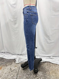 Rarove Tassel Stretch Mid Waist Bootcut Jeans, Pleated Plicated Pattern Denim Pants, Women's Denim Jeans & Clothing