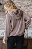 RAROVE-European and American women's clothing, minimalist style, casual fashion Heimish Full Size Ribbed Drawstring Kangaroo Pocket Hoodie