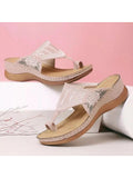 Rarove- Women's embroidered comfortable wedge sandals