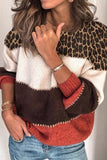 Rarove-Fashion Street Striped Patchwork O Neck Sweaters