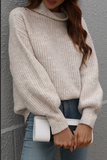 Rarove-Casual Solid Patchwork Turtleneck Sweaters (6 Colors)