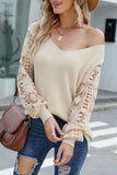 Rarove-Casual Solid Hollowed Out V Neck Sweaters(5 Colors)