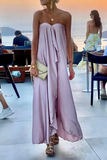 Back to School Season RAROVE-Graduation Gift Fashion Solid Patchwork Strapless Straight Dresses(4 Colors)