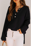 Rarove-Casual Solid Buckle V Neck Sweaters(4 Colors)