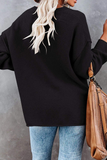 Rarove-Casual Solid Buckle V Neck Sweaters(4 Colors)