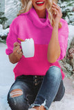 Rarove-Street Color Block Contrast Turtleneck Sweaters(4 Colors)