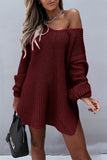Rarove-Casual Solid Slit V Neck Sweaters(7 Colors)