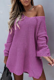 Rarove-Casual Solid Slit V Neck Sweaters(7 Colors)