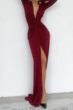 Rarove-Elegant Solid Fold V Neck Pleated Dresses(7 Colors)