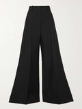 Rarove-Wide Leg Solid Color Flared Trousers Pants
