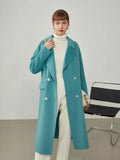 Wool Double-Sided Tweed Coat Women's Autumn Winter 2022 New 100% Pure Wool Tweed Coat Medium Length