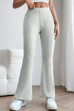 RAROVE-European and American women's clothing, minimalist style, casual fashion Basic Bae Full Size Ribbed High Waist Flare Pants