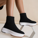 Rarove- Black Casual Patchwork Solid Color Round Comfortable Out Door Shoes