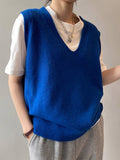 Rarove-Simple 9 Colors V-Neck Loose Sleeveless Vest