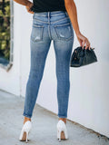 Rarove 2024 New Denim Slim Fit Ripped High Elastic Women's Denim Trousers Skinny Jeans Woman Cargo Pants Women Cargo Pants Women