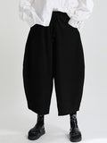 Rarove-Vintage Casual Solid Color High-Waisted Ninth Pants