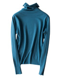Rarove-Simple Loose Long Sleeves Solid Color High-Neck Pullovers