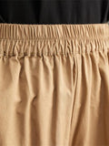 Rarove-Ninth Pants Wide Leg Solid Color Split-Joint Casual Pants Bottoms