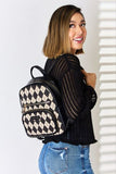 RAROVE-European and American women's clothing, minimalist style, casual fashion David Jones Argyle Pattern PU Leather Backpack