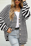 RAROVE-European and American women's clothing, minimalist style, casual fashion Striped Button Up Long Sleeve Cardigan