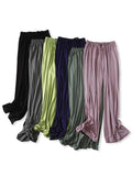 Rarove-Comfortable Drawstring Solid Color Loose Pants