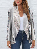 RAROVE-European and American women's clothing, minimalist style, casual fashion Printed Open Front Long Sleeve Cardigan