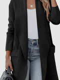 RAROVE-European and American women's clothing, minimalist style, casual fashion Open Front Dropped Shoulder Outerwear