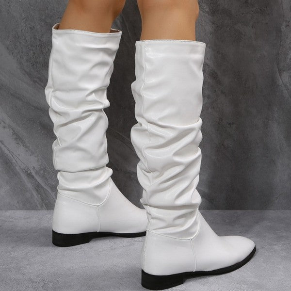 Rarove- White Casual Patchwork Solid Color Pointed Keep Warm Comfortable Shoes