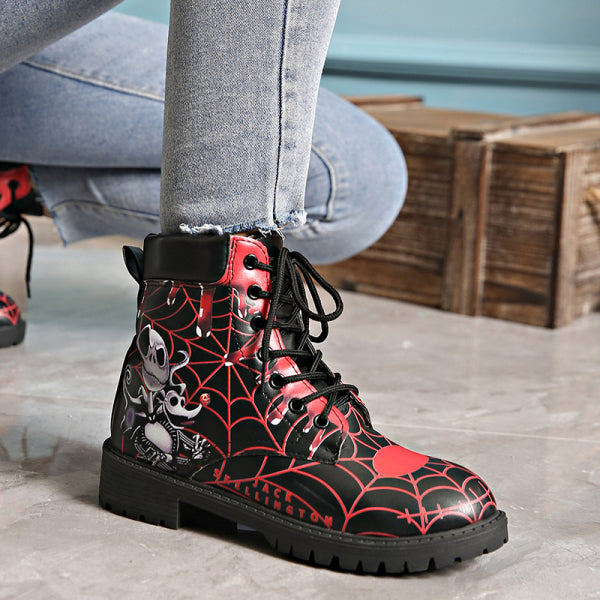 Rarove- Black Red Casual Patchwork Printing Round Comfortable Out Door Shoes