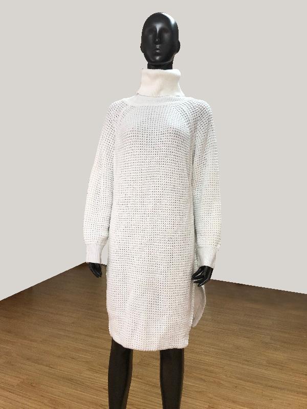 Rarove-Loose Solid Knitting High-neck Long Sweater