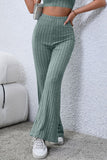 RAROVE-European and American women's clothing, minimalist style, casual fashion Basic Bae Full Size Ribbed High Waist Flare Pants