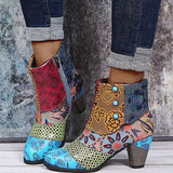 Rarove- Yellow Casual Patchwork Printing Pointed Out Door Shoes (Heel Height 2.76in)