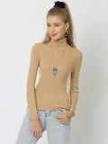 Rarove-10 Colors Simple Knitting Solid Color High-Neck Pullover