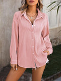 RAROVE-European and American women's clothing, minimalist style, casual fashion Button Up Dropped Shoulder Shirt