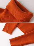 Rarove-10 Colors Simple Knitting Solid Color High-Neck Pullover