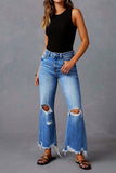 Rarove Valentine's Day gifts, Christmas gifts, New Year gifts New High Stretch Ripped Boot Cut Jeans For Women Fashionable Tassel Foot Slim Fit Denim Flare Pants Casual Ladies Trousers