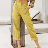 RAROVE-Women's Cotton Linen Pants High Waist Casual Long Pant 7Colors