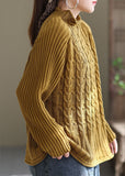 Rarove-Chic Yellow Turtle Neck warm Knit sweaters Winter