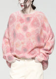 Rarove-Cozy Pink Oversized Tie Dye Knit Loose Sweater Spring