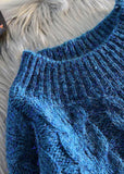 Rarove-Cute blue Sweater outfits Street Style thick o neck baggy knit dresses