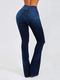 Rarove Fashion Blue Jeans for Women High Waist Jeans Blue Streetwear Stretch Flared Jeans Womens Denim Pants Streetwear Vintage Clothes