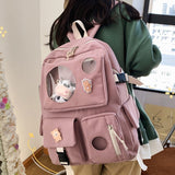 Rarove Back to school supplies Muti-Pocket Women Backpack Nylon School Bag Backpacks For Girls Fashion College Student Back Pack Mochila Feminina