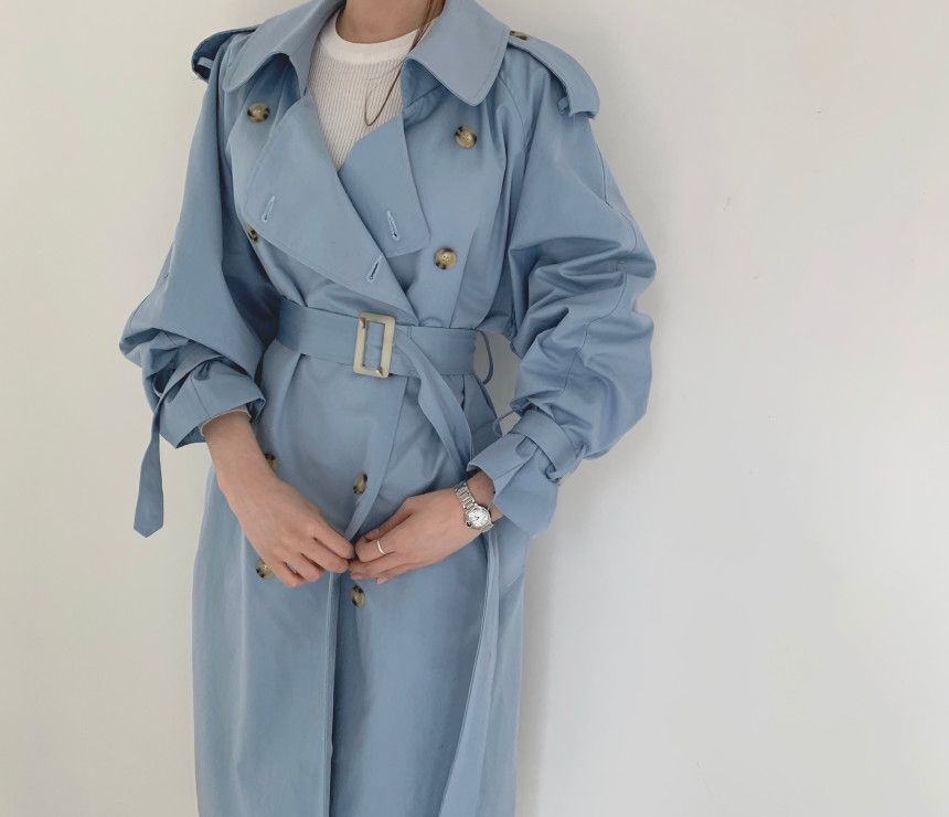 RAROVE New Spring Autumn Casual Women Longtrench Coat Double Breasted With Belt Loose Coat Office Lady Fashion Outerwear