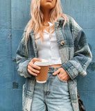 Rarove Vintage Chic Plaid Pockets Jackets Women Fashion Turn-Down Collar Buttons Autumn Winter Thick Coat Female Outerwear