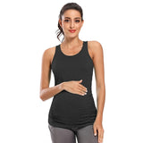 Maternity Tank Tops Seamless Racerback Pregnancy Activewear Yoga Tops Pregnancy Clothes Womens Clothing Sleeveless Vest