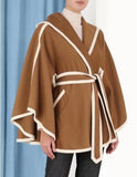 Rarove Luxury Designer Brand Clothing Women's Autumn Cape Shawl Coat Winter Female  Blends Hoodie Jacket Vintage Overcoat