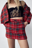 Rarove Autumn And Winter New Plaid Red Jacket Women's Long Sleeve Korean Loose Fashion Coat Patchwork Blazer Coats