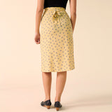 Rarove Woman Skirts Elegant Vintage Floral Print Chiffon Midi Skirt Summer Skirts Womens High Waist Tie Front Buttons Pencil Skirt